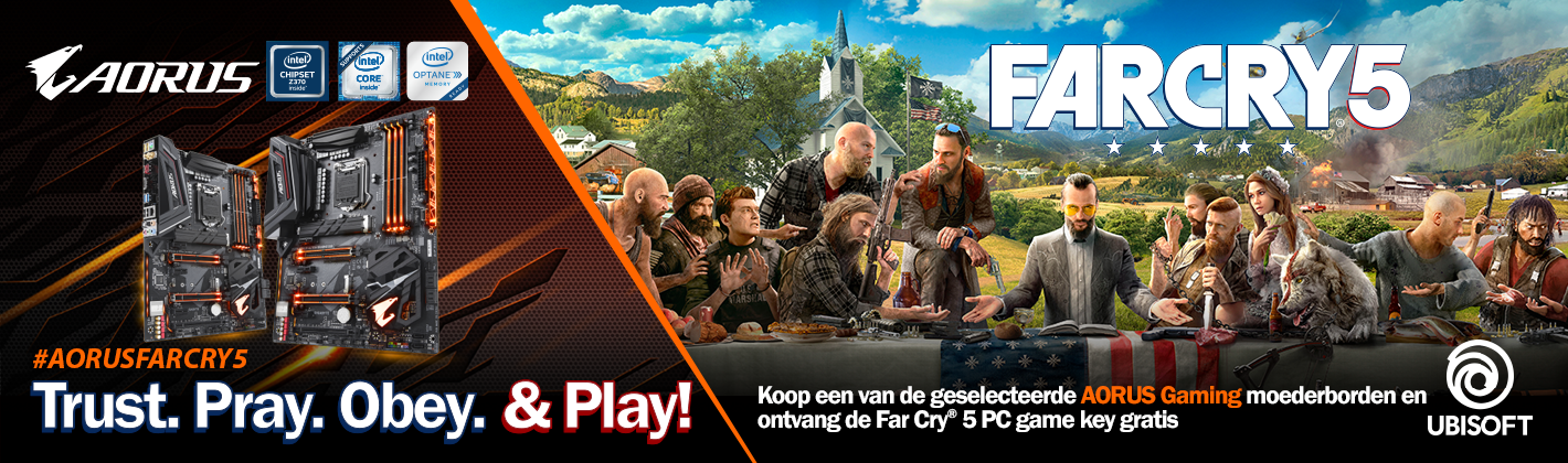 Gratis Far Cry 5 game key bij Aorus Gaming Z370 moederbord