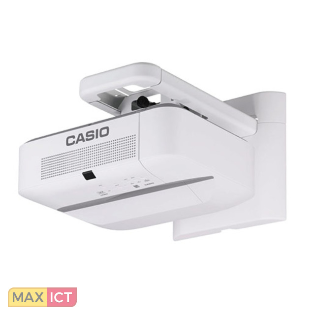 Casio XJUT352WN Projector helderheid 3500 ANSI lumens Projectietechnologie DLP Projector native resolution WXGA 1280x800 Type lichtbron LaserLED hybride Levensduur van de lichtbron 20000 uur Vaste focale lengte 42 mm Diafragma FF 23 23 Zoom type Vast Soort seriele aansluiting RS232C HDMIconnector type Volledige grootte Gemiddeld vermogen 16 W