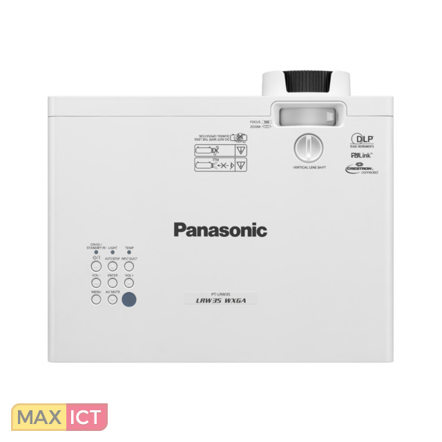 Panasonic PTLRW35 Projector helderheid 3500 ANSI lumens Projectietechnologie DLP Projector native resolution WXGA 1280x800 Type lichtbron LED Levensduur van de lichtbron 20000 uur Focus Handmatig Brandpuntbereik 1903 2495 mm Diafragma FF 17 186 Soort seriele aansluiting RS232C HDMIconnector type Volledige grootte Ethernet LAN dataoverdrachtsnelheden 10100 Mbits
