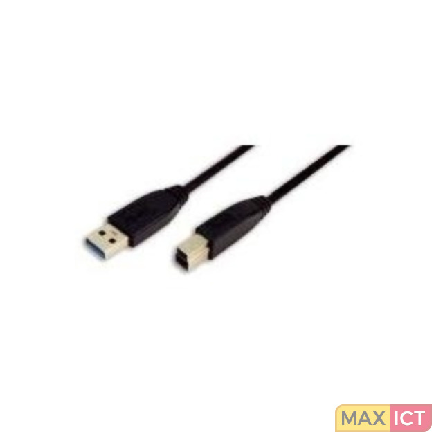 LogiLink 2m USB 3.0 2m USB A USB B Mannelijk Mannelijk Zwart USB-kabel