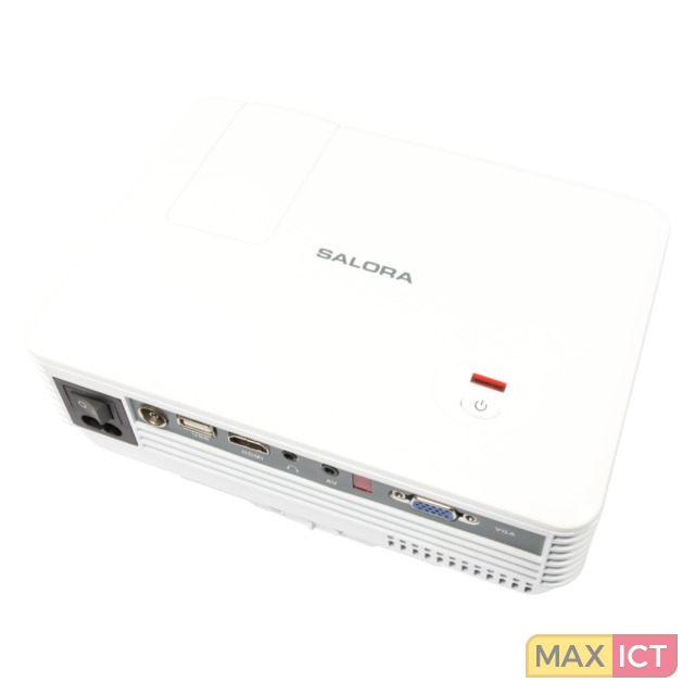 Salora 40BHD800 Projector helderheid 800 ANSI lumens Projectietechnologie LED Projector native resolution 800 x 480 Light source type Lamp Service life of light source 50000 uur Lamp power 40 W Focus Handmatig Ondersteunde grafische resoluties 1920 x 1080 HD 1080 Geluidsniveau 25 dB