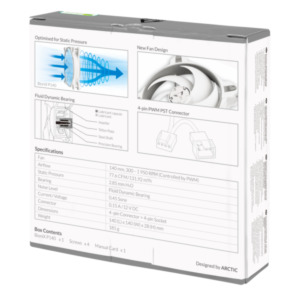 Arctic Cooling BioniX P140 Computer behuizing Ventilator 14 cm Grijs, Wit