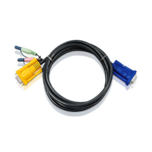Aten 2L5203A toetsenbord-video-muis (kvm) kabel Zwart 3 m