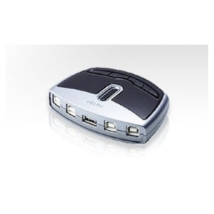 Aten 4-Port USB 2.0 Peripheral Switch 480 Mbit/s Zwart, Zilver
