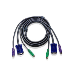 Aten 6ft PS/2 toetsenbord-video-muis (kvm) kabel Zwart 1,8 m