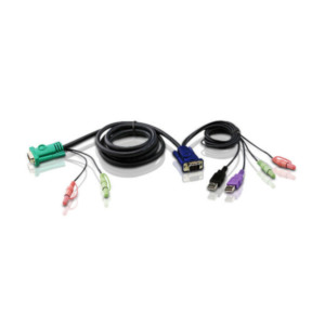 Aten USB KVM Cable toetsenbord-video-muis (kvm) kabel Zwart 3 m