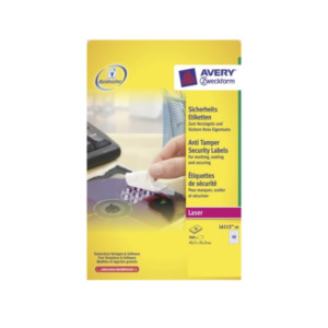 Avery Anti-tamper Label - Laser - L6113 Wit Zelfklevend printerlabel
