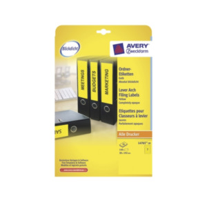 Avery Border Binder Labels, Yellow 192 x 38mm (20)