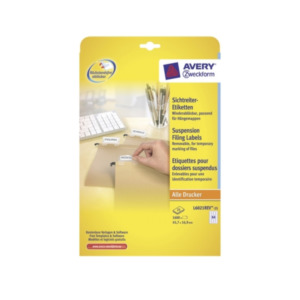 Avery L6021REV-25 printeretiket Wit Zelfklevend printerlabel