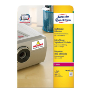 Avery L6141-20 printeretiket Wit Zelfklevend printerlabel