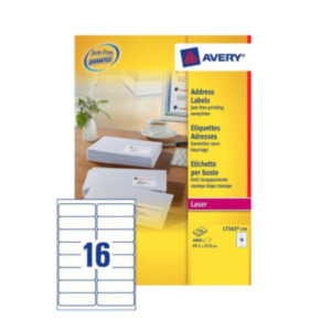 Avery L7162-250 Wit zelfklevendevend label adreslabels