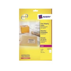 Avery L7567-25 printeretiket Transparant