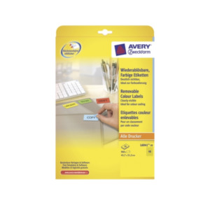 Avery Mini Etiketten, geel, 45,7 x 21,2 mm, afneembaar