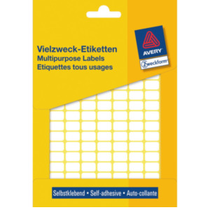 Avery Mini Etiketten, wit, 13,0 x 8,0 mm, permanent klevend