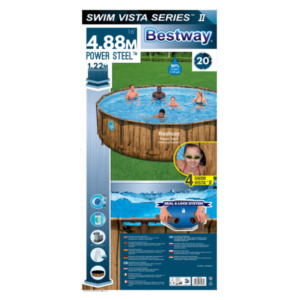 Bestway Bestway Zwembad power steel set rond rotan swim vista 488