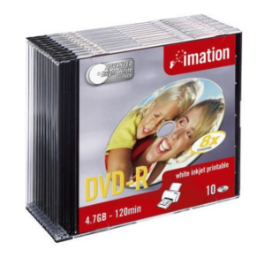 Biawar Imation DVD-R 8x 4.7GB-120min White Inkjet Printable - 10pk slimline 4,7 GB 10 stuk(s)