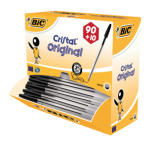 Bic Cristal Medium Zwart Stick balpen 100 stuk(s)