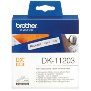 Brother Brother Originele DK-11203 voorgestanst map label - papier – zwart op wit, 17 mm x 87 mm