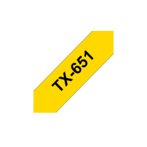 Brother Brother Originele TX-651 labeltape – zwart op geel, breedte 24 mm