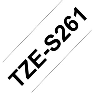 Brother Brother Originele TZe-S261 sterk klevende label tapecassette - zwart op wit, breedte 36 mm