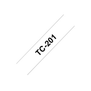 Brother TC-201 labelprinter-tape Zwart op wit