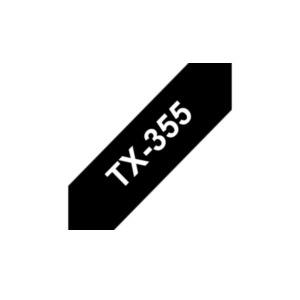 Brother TX-355 labelprinter-tape Wit op zwart