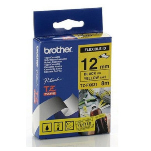 Brother TZ-FX631 labelprinter-tape Zwart op geel