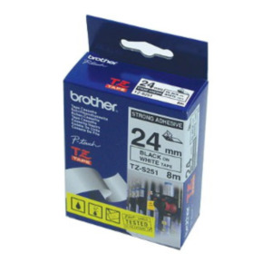 Brother TZ-S251 labelprinter-tape Zwart op wit