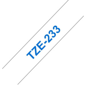 Brother TZE-233 labelprinter-tape Blauw op wit