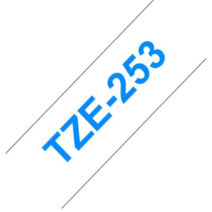 Brother TZe-253 labelprinter-tape Blauw op wit