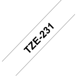 Brother TZe231 labelprinter-tape Zwart op wit TZe