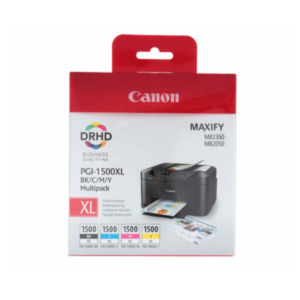 Canon PGI-1500XL C/M/Y/BK Original Zwart, Cyaan, Magenta, Geel Multipack