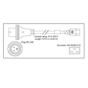 Cisco CAB-AC-2500W-INT= electriciteitssnoer Zwart 4,26 m IEC 309 C19 stekker