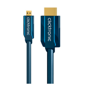 Clicktronic ClickTronic 1m Micro-HDMI Adapter HDMI kabel HDMI Type D (Micro) HDMI Type A (Standaard) Blauw