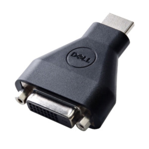 Dell 492-11681 tussenstuk voor kabels 19-pin HDMI-A M 24-pin DVI FM Zwart