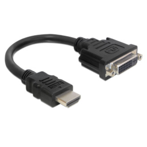 DeLOCK 0.2m HDMI-DVI M/F 0,2 m HDMI Type A (Standaard) DVI-D Zwart
