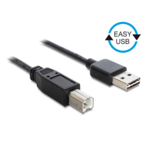 DeLOCK 0.5m, USB2.0-A/USB2.0-B USB-kabel 0,5 m USB A USB B Zwart