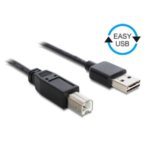 DeLOCK 1m USB 2.0 A - B m/m USB-kabel USB A USB B Zwart