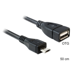 DeLOCK 50cm USB micro-B/USB2.0-A USB-kabel 0,5 m Micro-USB B USB A Zwart