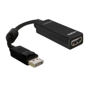 DeLOCK 61849 video kabel adapter 0,125 m DisplayPort HDMI Type A (Standaard) Zwart