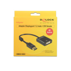 DeLOCK 62599 Displayport 1.2 DVI-I 24+5 Zwart kabeladapter/verloopstukje