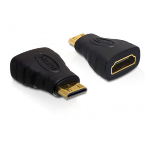 DeLOCK 65244 tussenstuk voor kabels 19-p HDMI-C M 19-p HDMI-A F Zwart