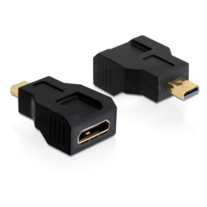 DeLOCK 65271 tussenstuk voor kabels 19 pin HDMI - C 19 pin HDMI micro D Zwart