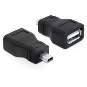 DeLOCK 65277 tussenstuk voor kabels mini USB USB 2.0-A Zwart