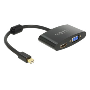 DeLOCK 65553 video kabel adapter 0,18 m Mini DisplayPort HDMI + VGA (D-Sub) Zwart