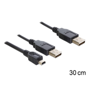 DeLOCK 83178 USB-kabel USB 2.0 0,3 m 2 x USB A Zwart