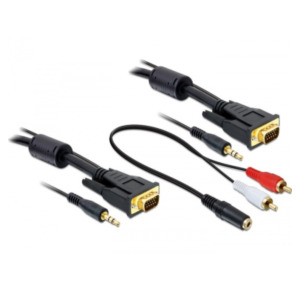 DeLOCK 84452 video kabel adapter 2 m VGA (D-Sub) + 3.5mm Zwart