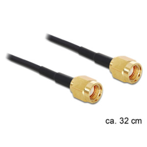 DeLOCK 88475 coax-kabel 0,32 m RP-SMA Goud, Zwart