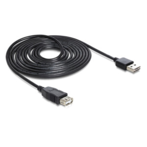 DeLOCK EASY-USB 2.0-A - USB 2.0-A, 3m USB-kabel USB A Zwart