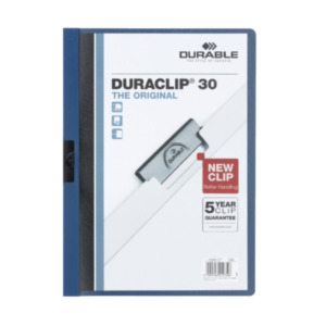 Durable Duraclip 30 PVC Blauw, Transparant stofklepmap